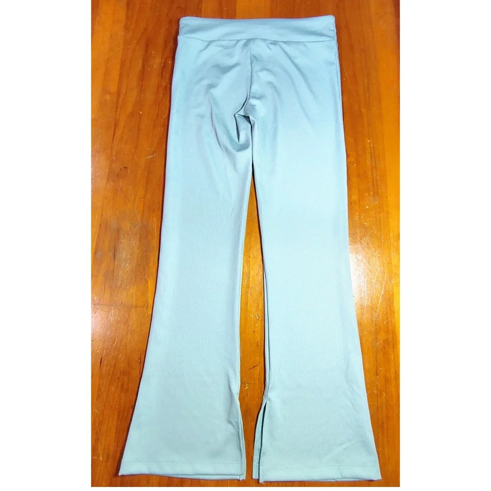 Converse Kids Mint Green Ribbed Flare Leggings Pants Size L 12-13‎ Years